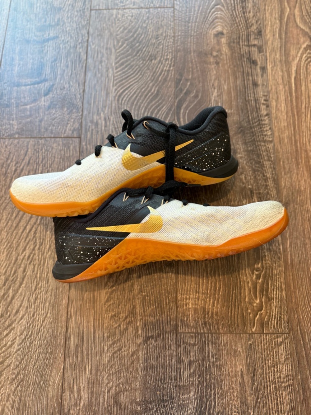 Nike Training Shoes - White, Black & Gold Accent 8.5 Mens
